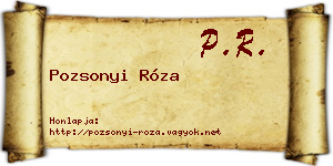 Pozsonyi Róza névjegykártya